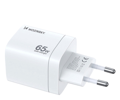Ładowarka i akumulator Wozinsky Ładowarka sieciowa GaN 65W USB-A / 2 x USB-C biała CGWCW